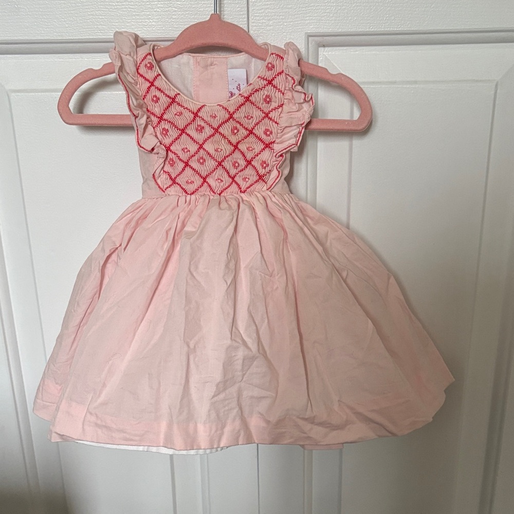 Antoinette Paris Smocked Sleeveless Ruffle Dress - 6 months